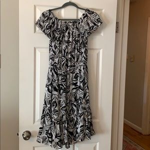 Mossimo Black and White Floral Midi Dress